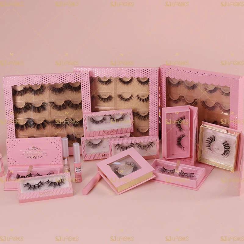 3D Mink Lashes 3/5/8/10 Pairs Natural False Eyelashes Fluffy Soft Wispy Volume Dramatic Long Real Mink Strip Lashes