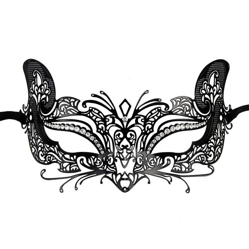 

018B Hot Sale Unique Design Half Face Mask Custom Funny Masquerade Halloween Mask Manufacturers, Black