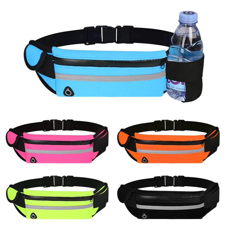 

Wholesale Neoprene Waterproof Fitness Fanny Pack Elastic Running Belt Sports Waist Bag With Bottle Holder