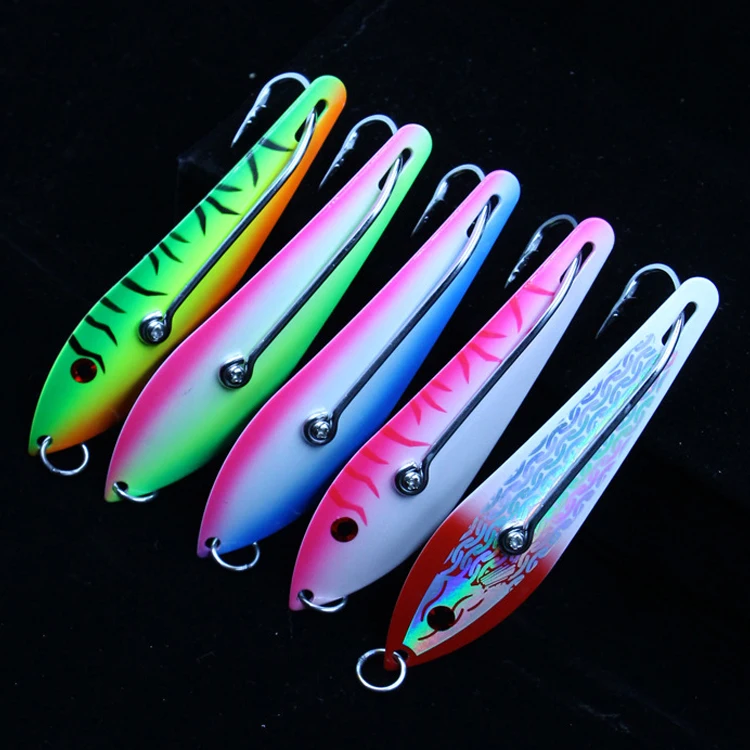 

7'' 81.6g 181mm Sea Fishing spoons metal forged Replaceable hooks trolling lure drone spoon fishing lures