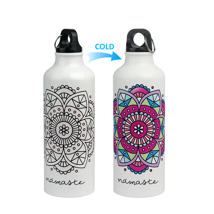 

500ml aluminum flask sports water bottles color changing water tumbler