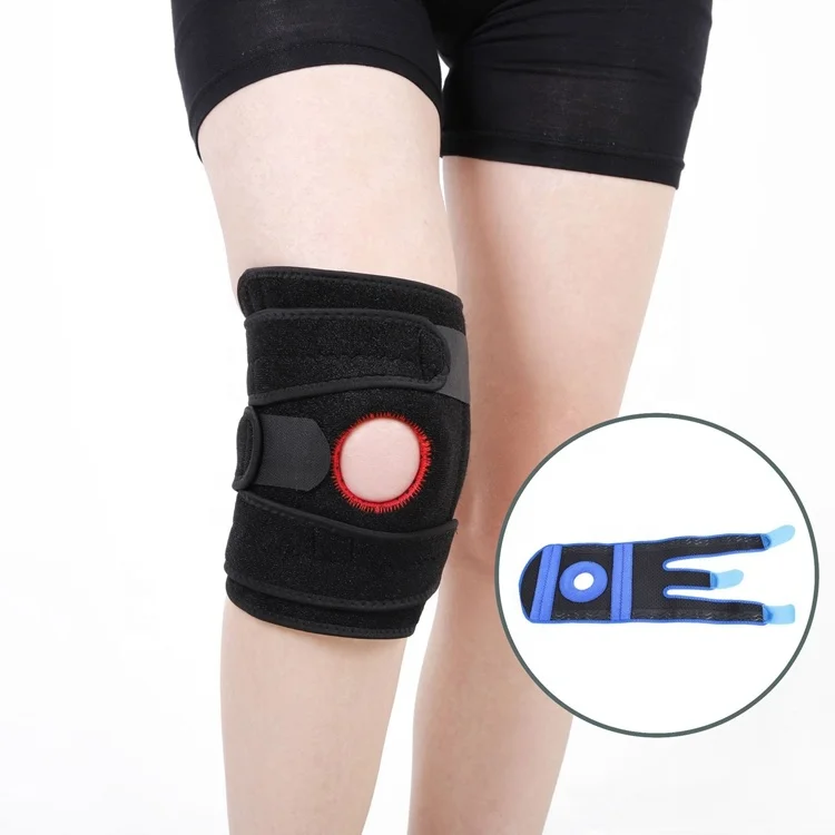 

Multi-color optional pressure exercise adjustable rubber knee sleeve fitness knee protector, Black, blue, grey, rose