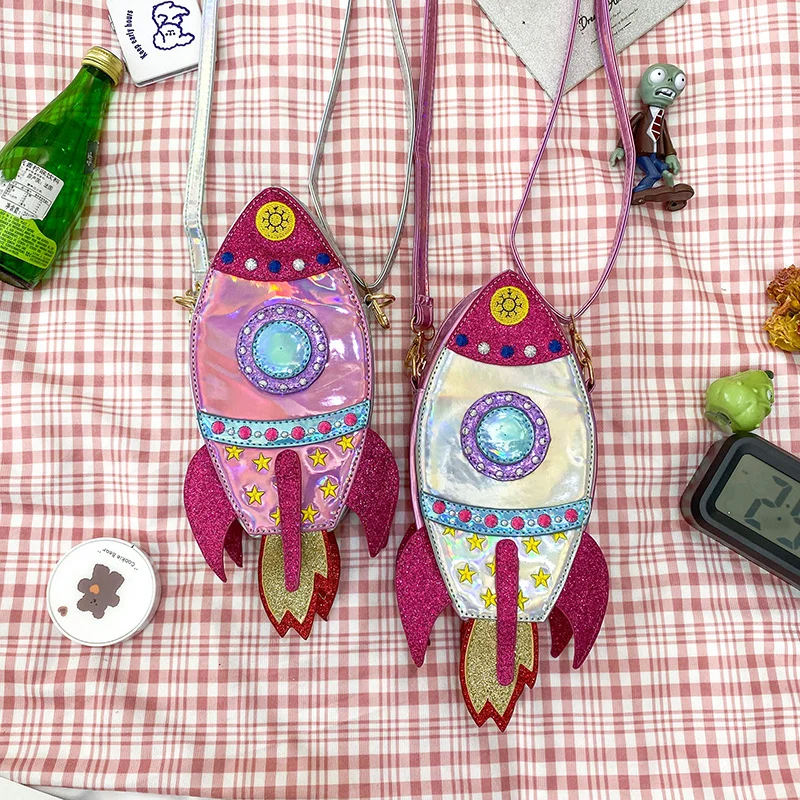 

Spaceship rocket shape messenger bag luxury purses messenger bag for women 2021 handbag ladies handbags