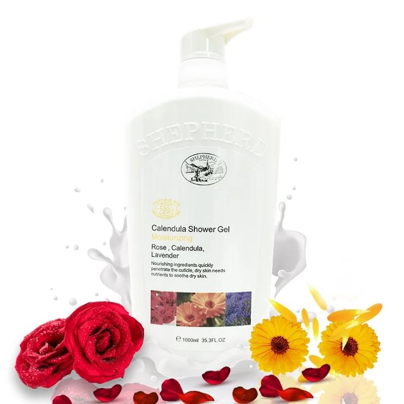 

wholesales big size low price calendula rose lavender nourishing fragrance body wash 1000ml, White