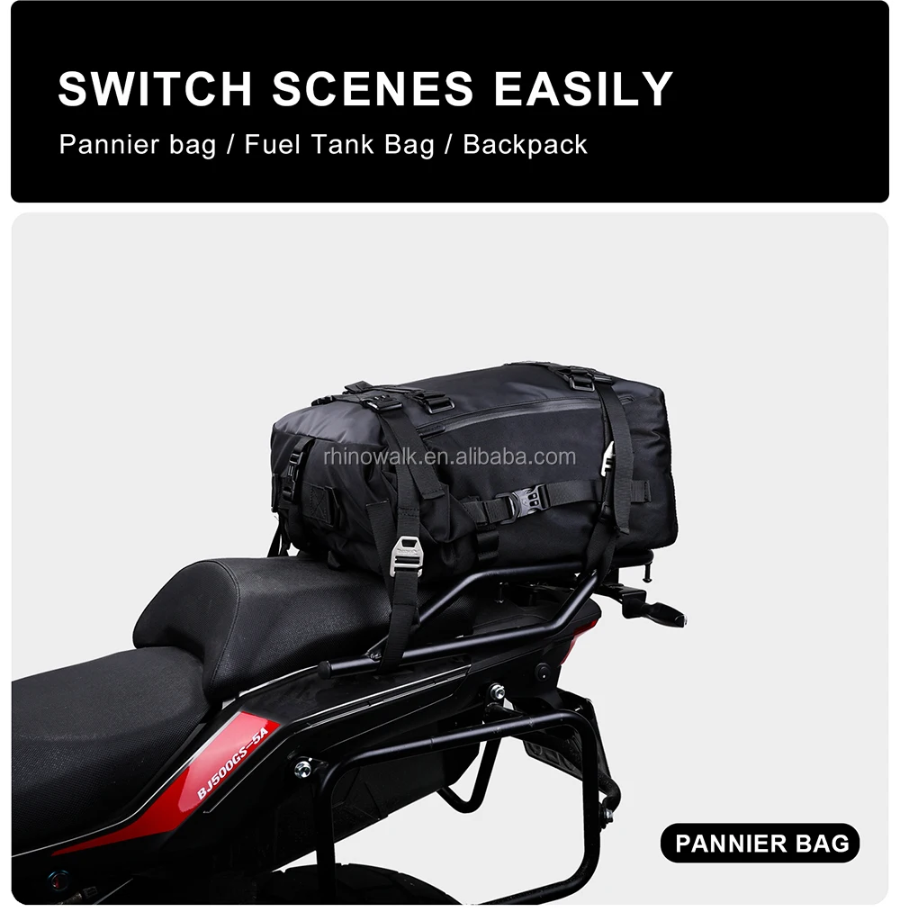 Rhinowalk Motorcycle Pannier Bag Luggage 30l Saddle Bag Waterproof ...