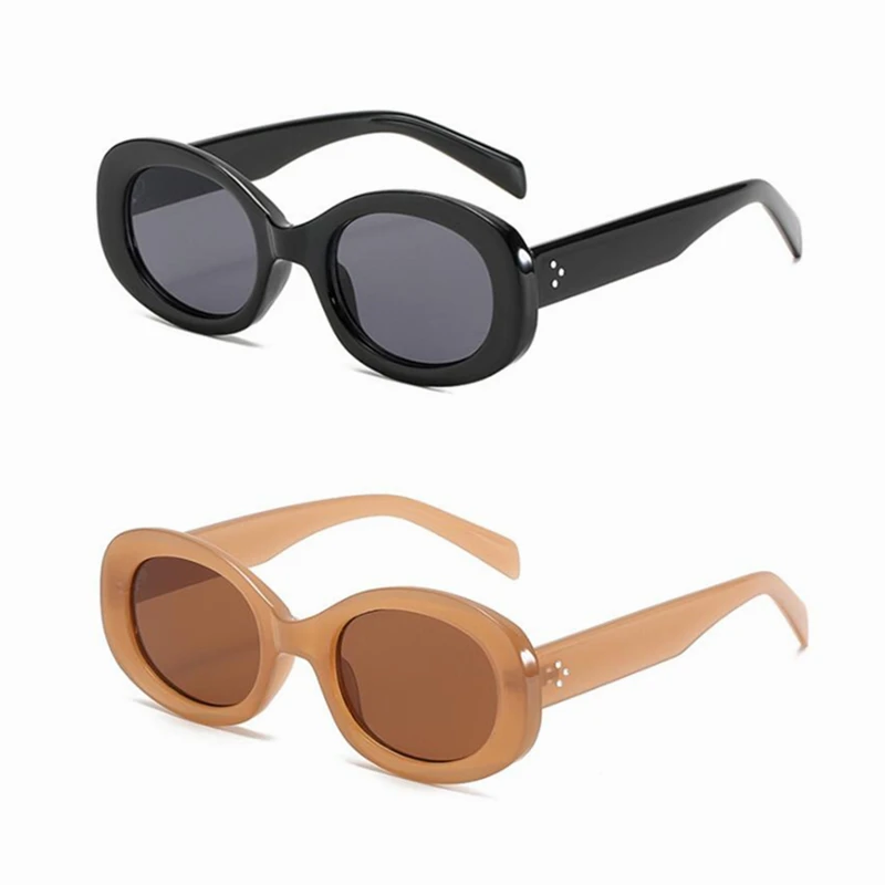 

New Arrivals Summer Shades 2021 Women Designers Sun Glasses Ladies Trendy Vintage White Cute Oval Sunglasses, As show /custom colors