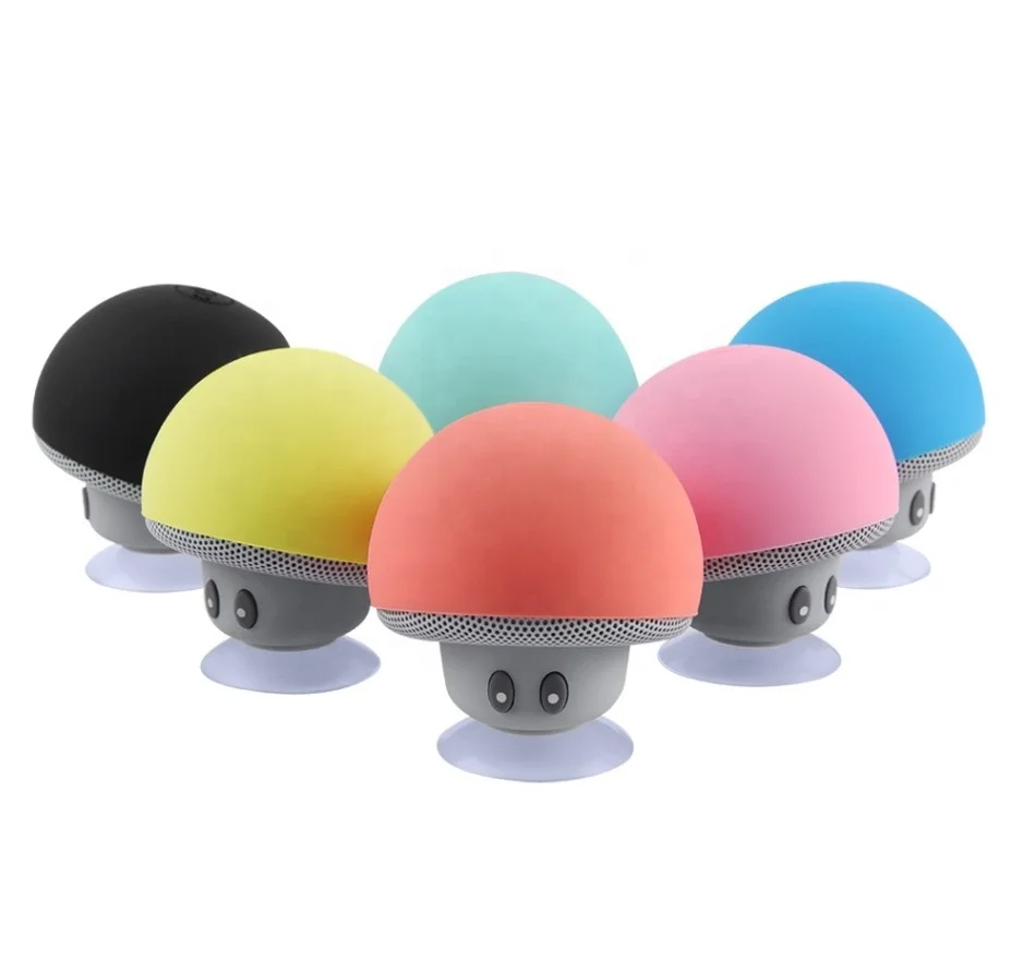 

2021 Cheap Cute Portable Shower Mushrooms Sucker Waterproof Wireless Bluetooths Speaker Mobile Phone Car Mini Speaker