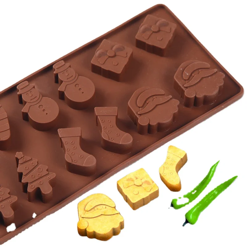 

Christmas Chocolate Silicon Soap Mold Square Handmade Soap Mold For Cake Decorating, Making Chocolate, Cupcake