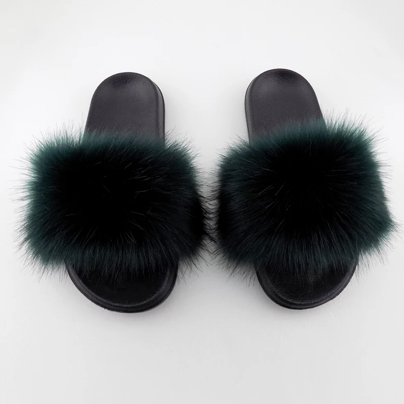 

faux fur slide sandals custom high quality women fashion fur slides in stock and multiple colors, Chosen colors from our stock colors