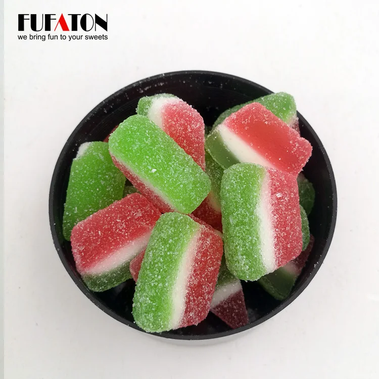 Wholesale Sugar Coated Sour Fruit Shaped Jellies Candy In Different