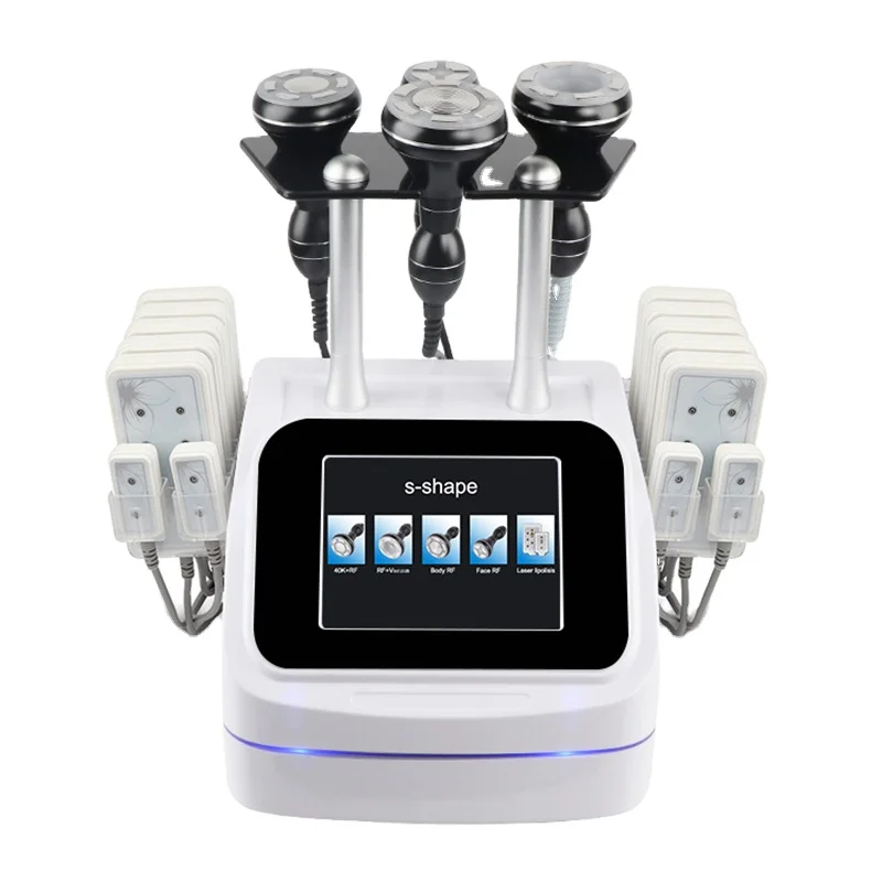 

S-shape vortex 40k radio frequency body slimming fat ultrasonic cavitation machine/ vacuum rf 40k cavitation system