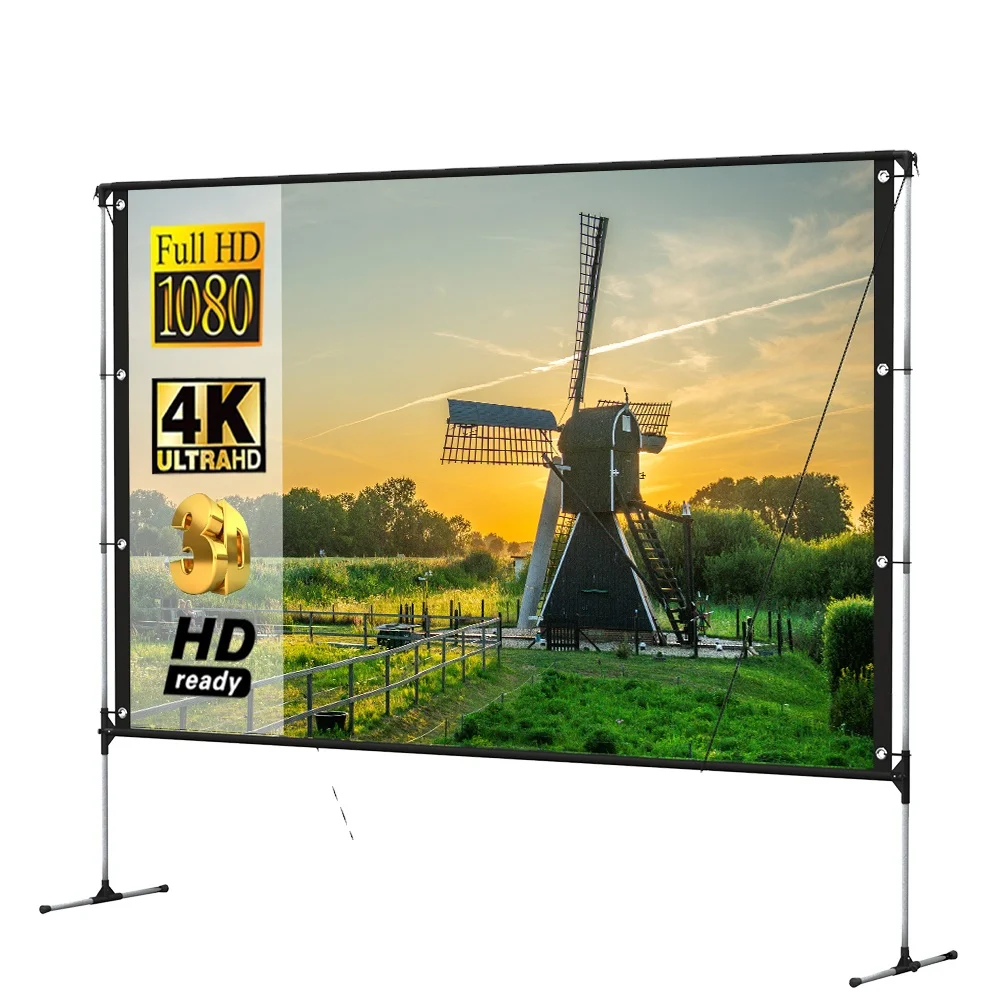 

Salange Outdoor Projector Screen With Stand 100 inch 16:9 Portable Projection Screen For XGIMI Xiaomi Projector 4K Home Theater