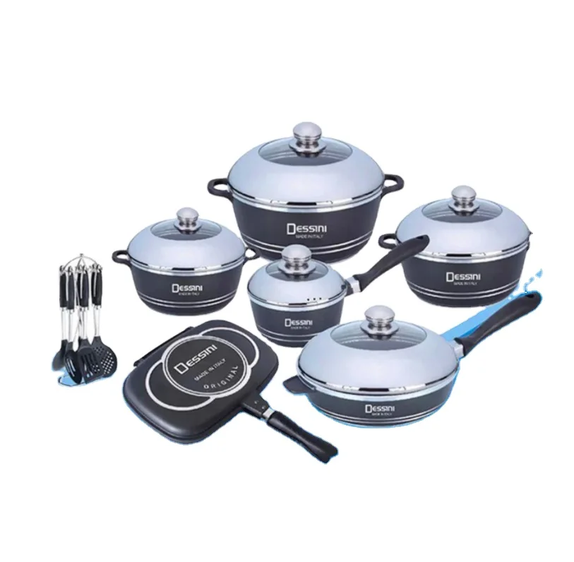 

Amazon 23 pcs cookware set pots and pans non stick kitchen camping cookware sets cooking pot, Black,pink,blue,red,purple