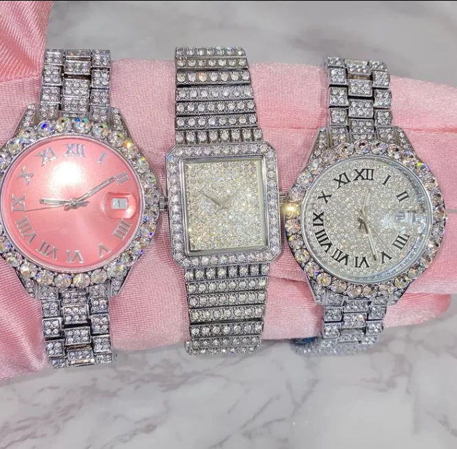 

2022 New Hip Hop Shiny Bling Iced Out Watches Wrist Watches Luxury Diamond Watch for Women Men Jewelry Manufacturers