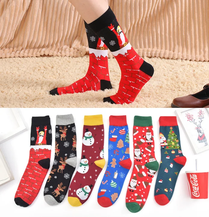

Novelty Snowman Cotton Calcetine Crew Holiday Xmas Fashion Funny Christmas New Socks, As picture shows