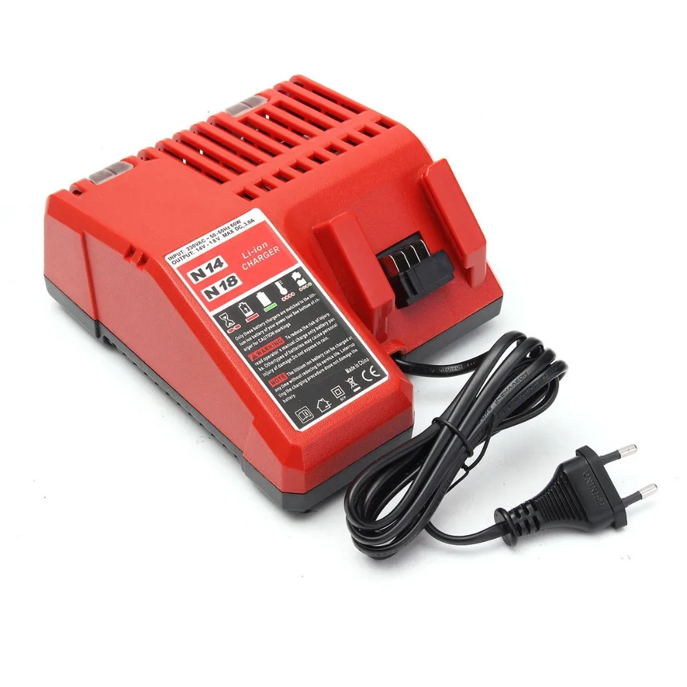 

18V Power Tool Lithium Battery Charger Replacement For Milwaukees M18, Black