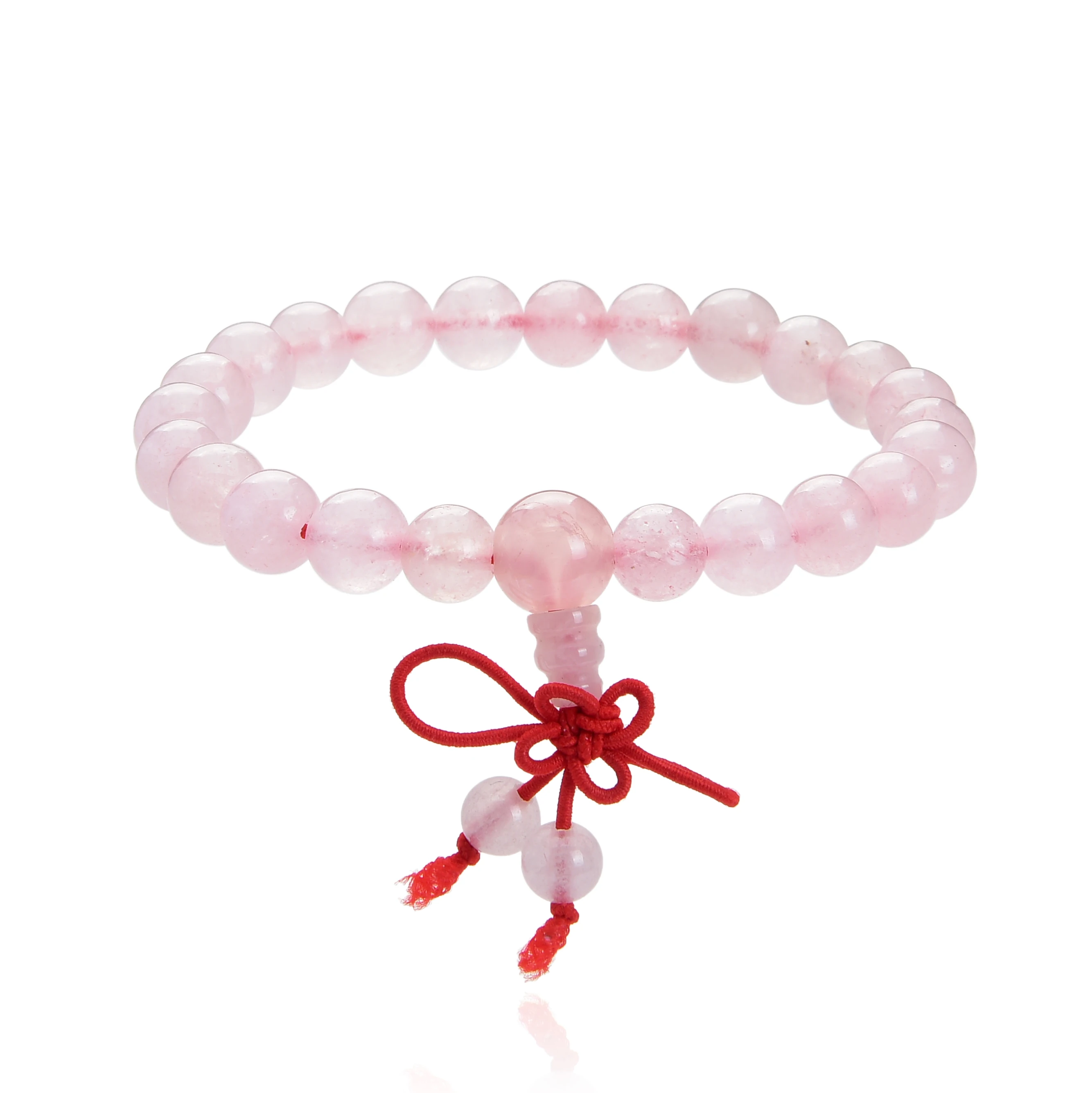 

top sellers 2022 for amazon natural stone rose quartz bead bracelet muslim prayer mala beads rosary, Pink
