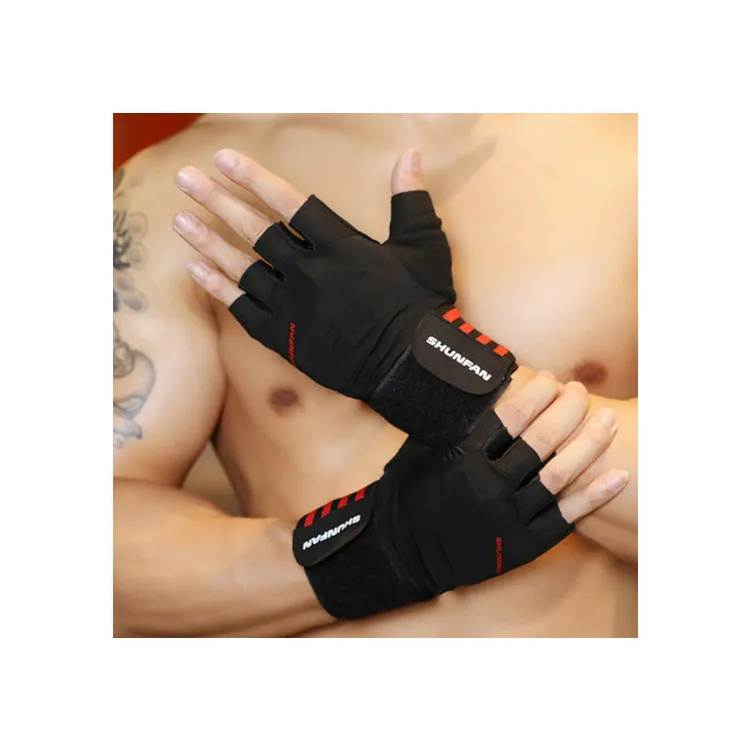 

Factory direct gloves Half finger with adjustable wrist wrap workout fitness spots gym male Weight lifting gloves, Customized color accept
