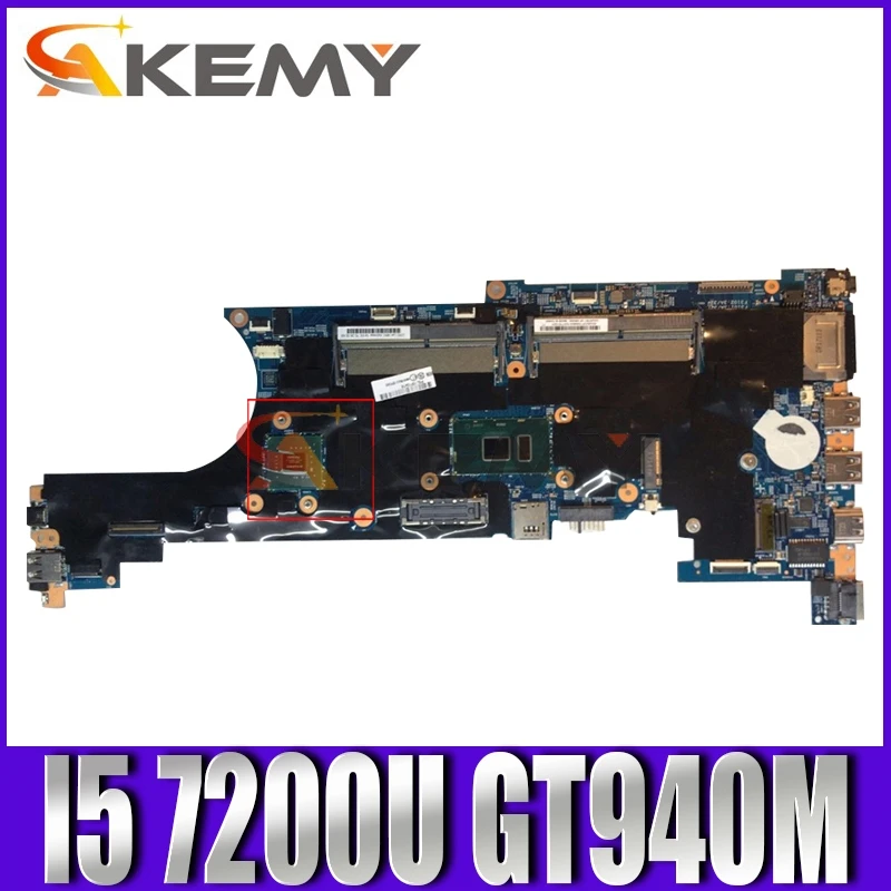 

Akemy 448.0AB06.0011 Motherboard For Thinkpad T570 P51S Notebook Motherboard CPU I5 7200U GT940M DDR4 100% Test Work