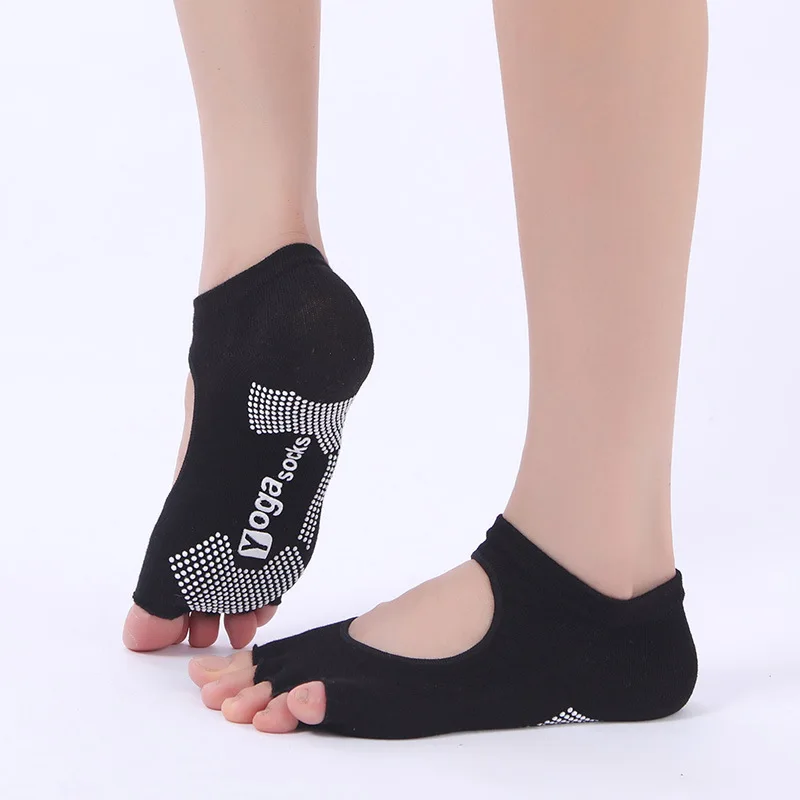 

Women Five Toe Pure Color Non-slip Exercise Gym Yoga Grip Socks for Pilate and Ballet, Custom color