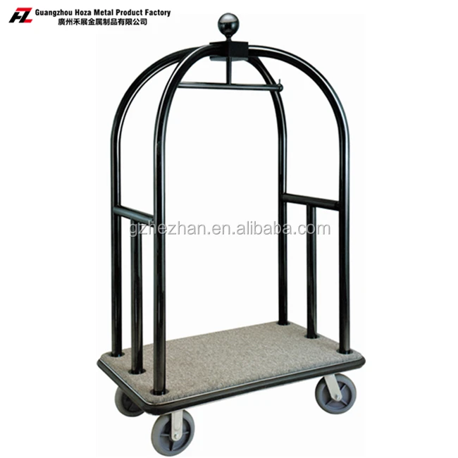 
stainless steel with titanium gold coated hotel luggage trolley carts for luggage carrying 