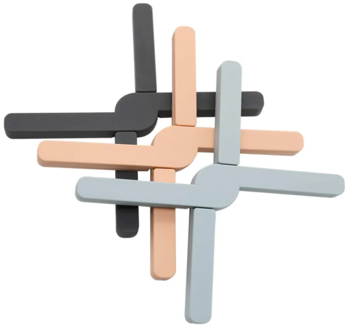 

Collapsible Cross Design Non-slip Thick Foldable Silicone Trivets Heat-Resistant Folding Pad Silicone Pot Holder, Dark green/yellow/blue