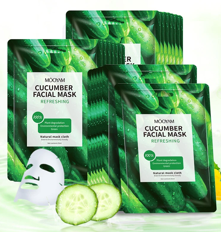 

MOOYAM Private Label Facial Skincare Mask Cucumber Essence Hydrating Refreshing Sheet Face Mask with Cucumber