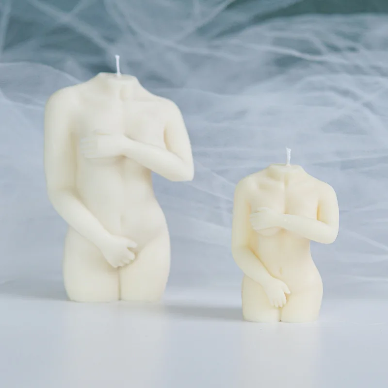 

Shy female body Candle Mold sexy body silicone mold DIY Candle Mold, White