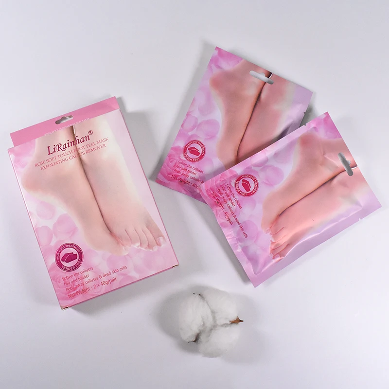 

rose foot mask pink oem wholesale private label organic feet exfoliating care masking foot peeling masks