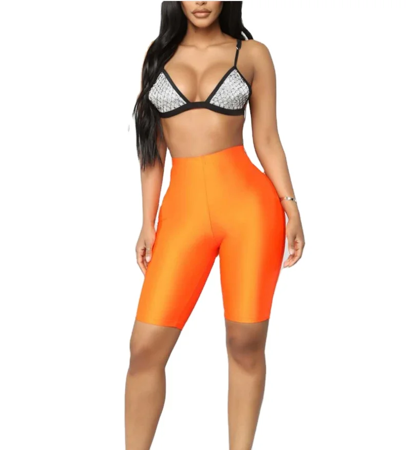 

Shiny Sexy High Waist Shorts Women Summer Classic Casual Active Wear Gloss Slim Fit Women Fitness, Custom color