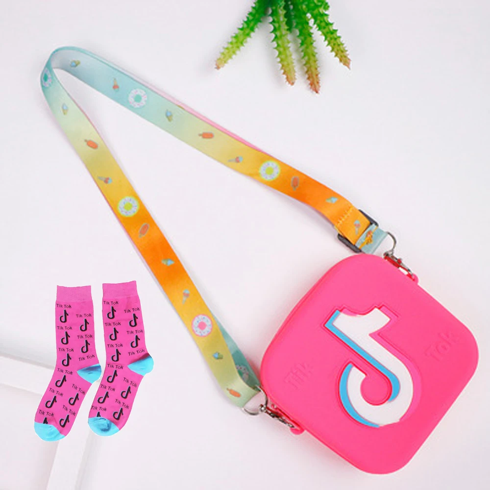 

2021 wholesale price popular kids character tiktok birthday party decoration set for children'socks and purses, Black/blue/purple/rose red/yellow