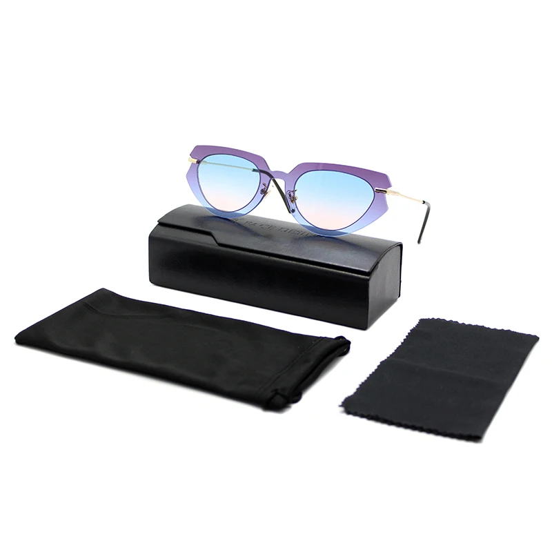 

Newest Designs Unisex UV400 Plastic Large Frame Pc Lens Colorful Cat Eye Sunglasses, 5 colors