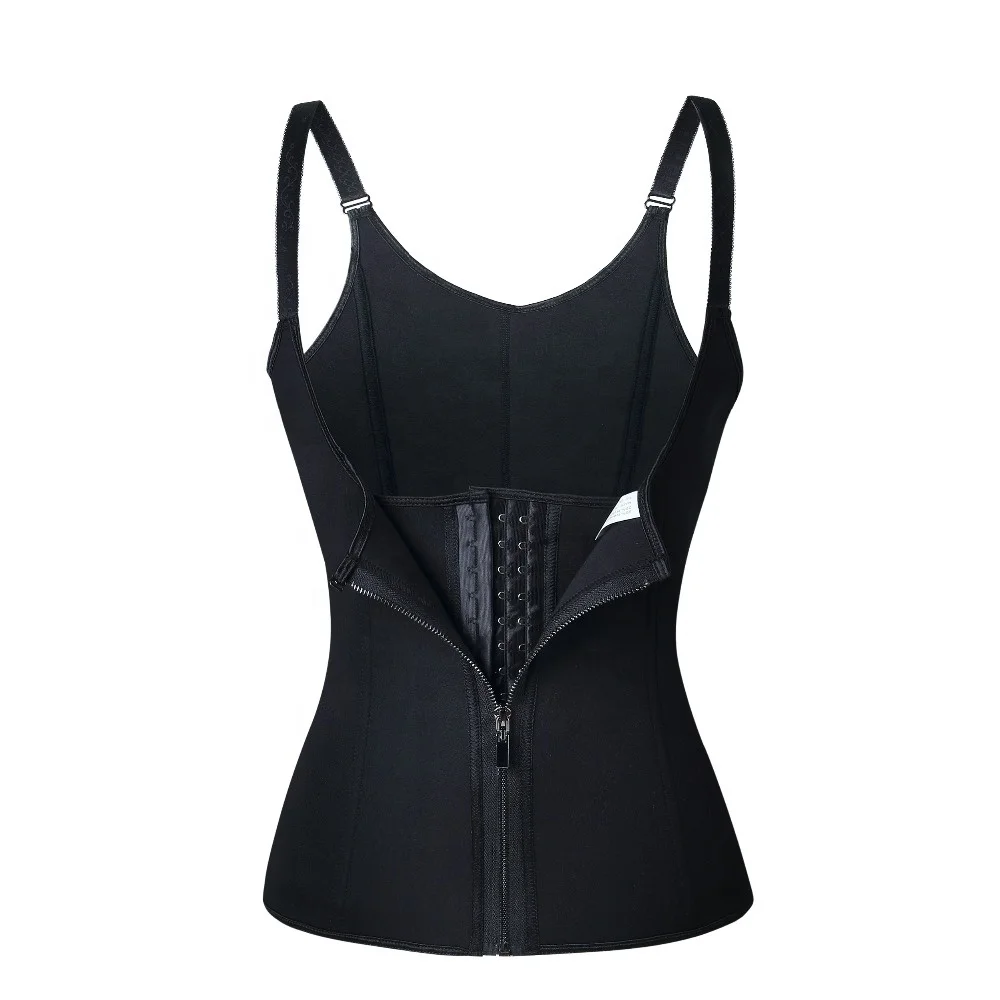 

Neoprene Shapers Sauna Sweat Vest Waist Trainer Cincher Women Body Slimming Trimmer Corset Workout Thermo Push Up Trainer, Nude/black