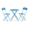3-Piece Floral Bistro Set Meatal Outdoor Conversation Set for Patio Yard Garden