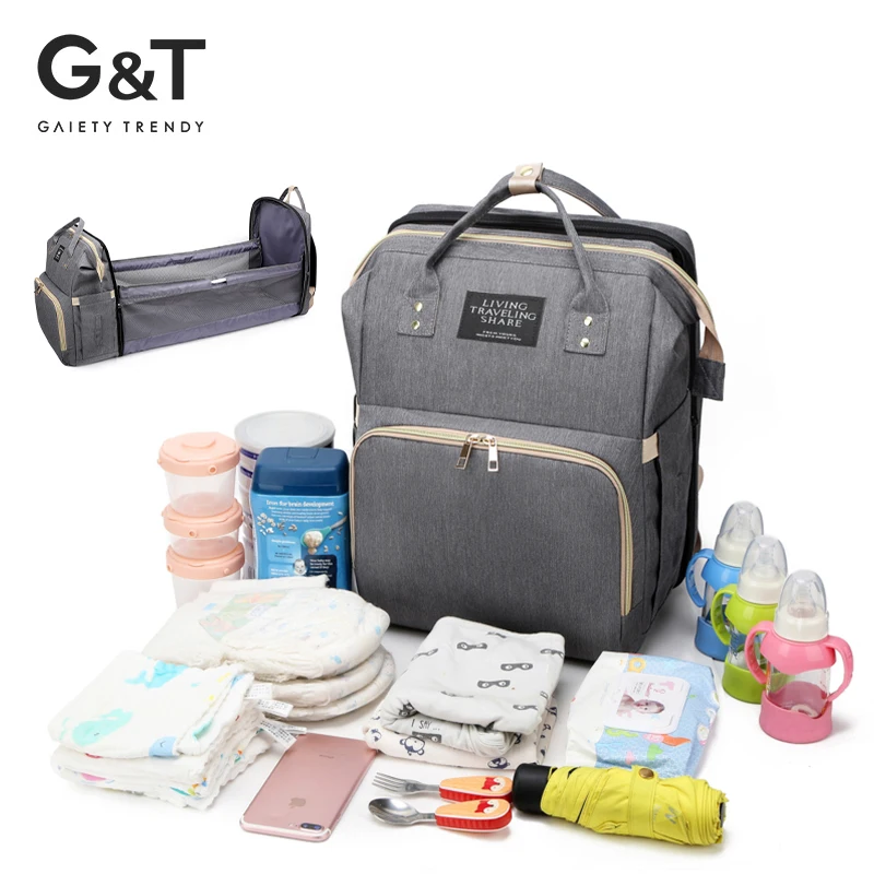 

Luxury diaper baby bags set mommy bag with thermal bag and baby crib, 5 colors