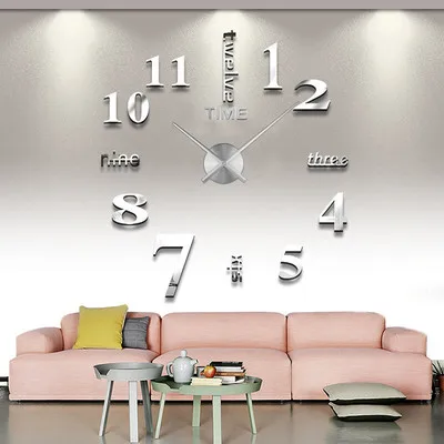 

Drop ship 120 CM Diy Wall Clock for Living Room Decor sticker Large Modern Wall Clock for Blank Wall Easy to Assemble