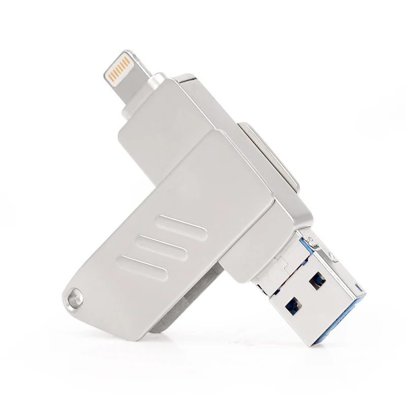 

USB Flash Drives Compatible For iPhone/iOS 3 in 1 OTG USB Flash Drive 2.0 Thumb Drive External USB Memory Storage