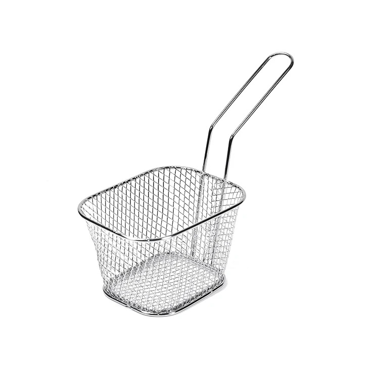 

Kitchen Restaurant Party Barbecue Mini French Fries Stainless Steel Square Fried Mesh Food Filter Fryer Basket Suitable