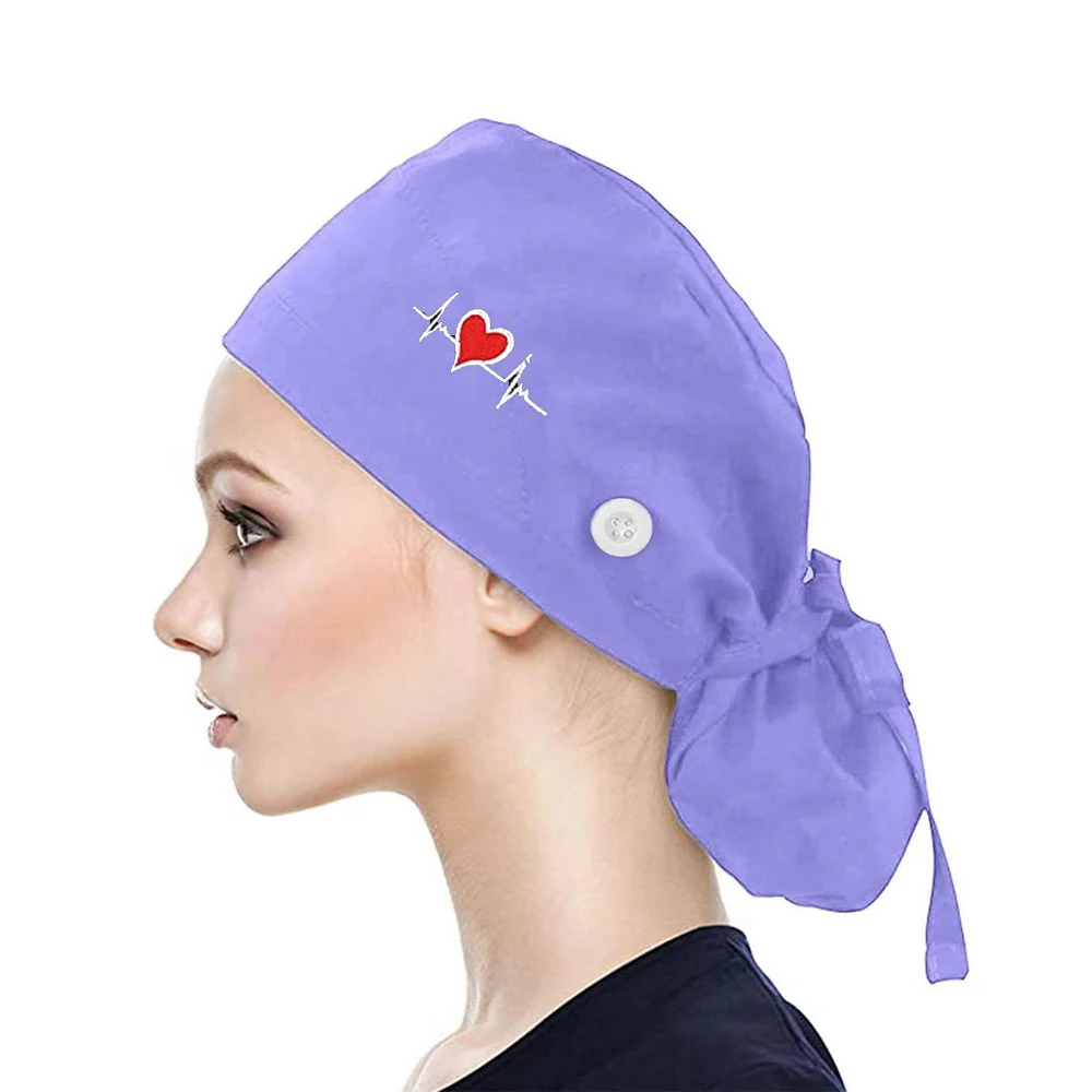 

Custom Logo Working Long Hair Caps Solid Color Ponytail Cap With Buttons, Solid dyed&printed