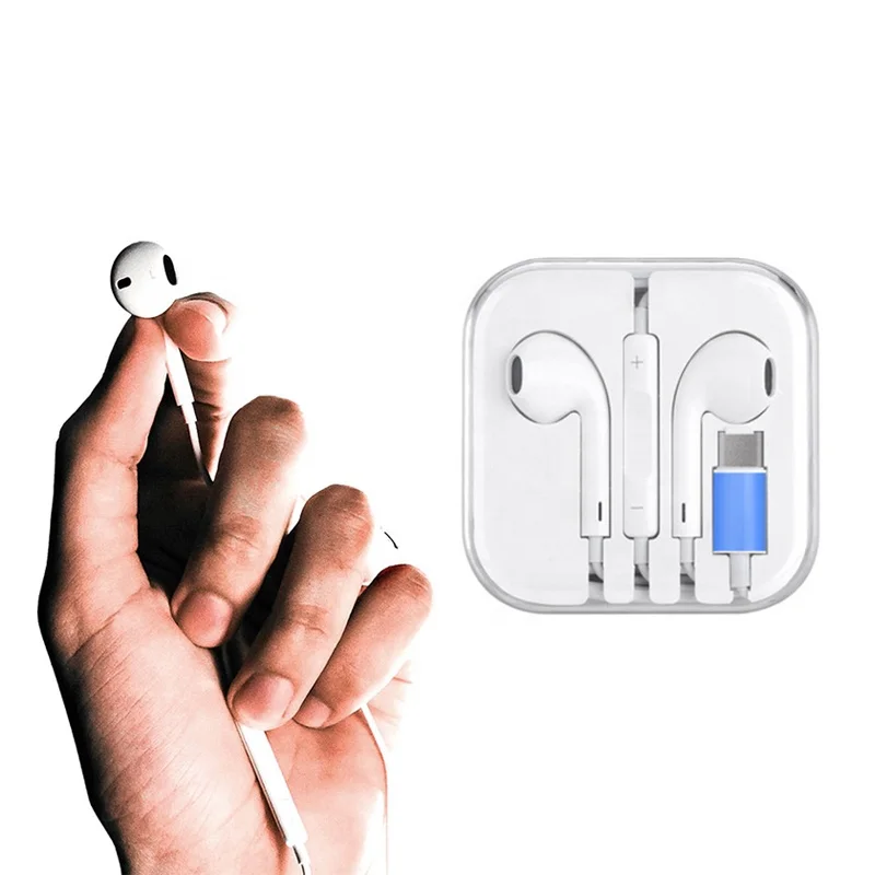 

For Huawei Earphone Headphone Type C TWS Wired Earphone Headset Super Bass For Samsung Earphone Type C, White