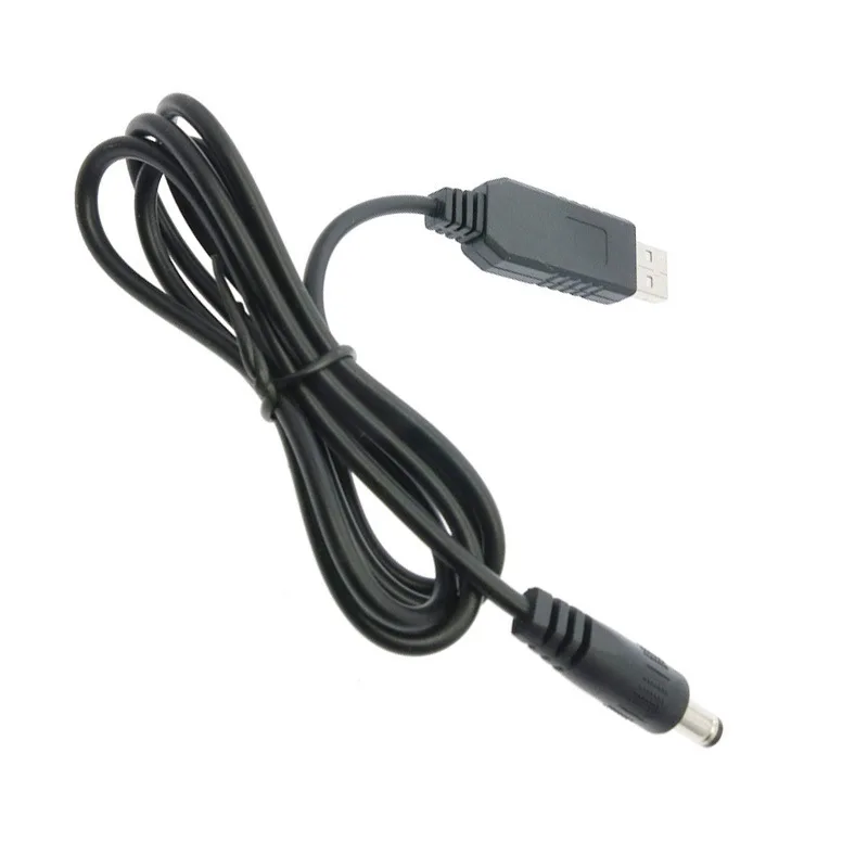 

3.5*1.35 mm 5.5*2.1 mm DC straight 5V to 12V USB right angle step up cable, Black white
