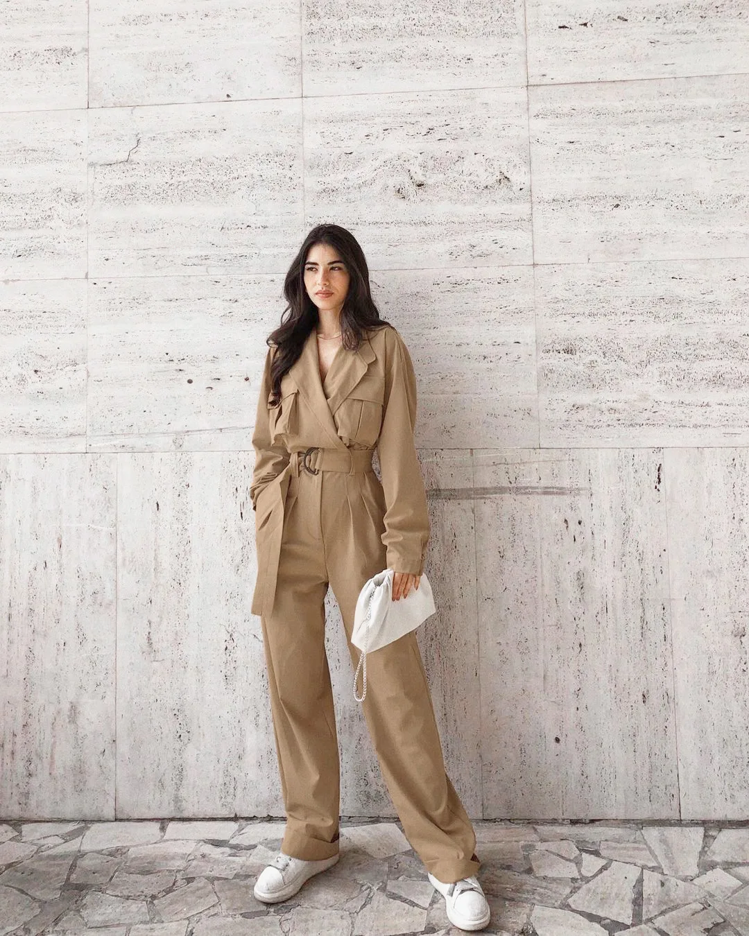 

ZC00103 Womens Top 2021 Spring Designer Khaki Loose Street Jumpsuit