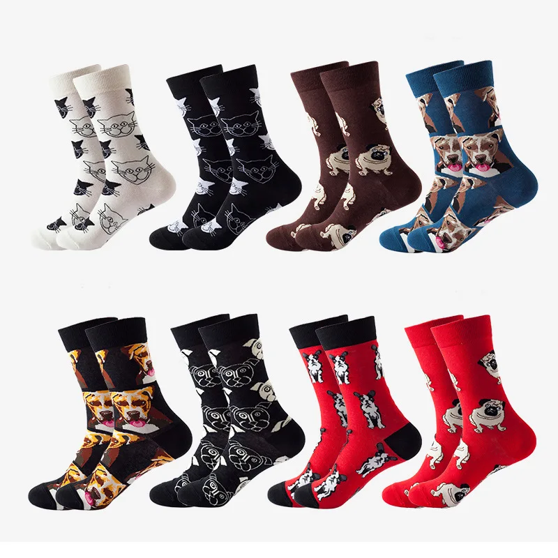 

8 Colors Cotton Funny Cute Cartoon Animal Socks Good Quality Cat And Dog Pattern Socks, Picture color