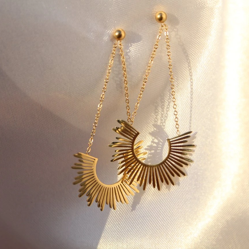 

18K Gold Plated Stainless Steel Sol Earrings For Women