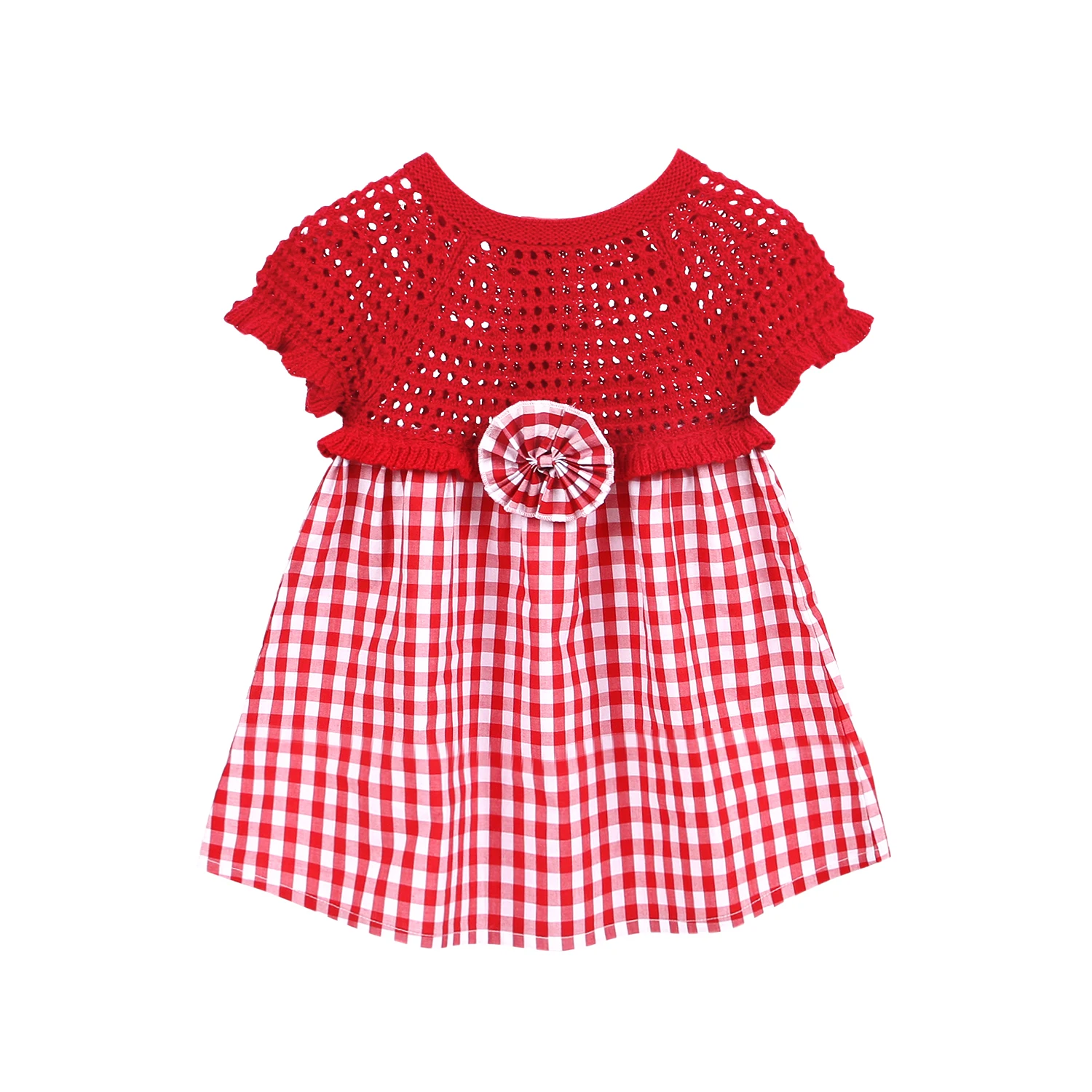 

Wholesale New Fashion Hand-made Flower Princess Kids Boutique Baby Girl Dress For Party Birthday Wedding, Black and white
