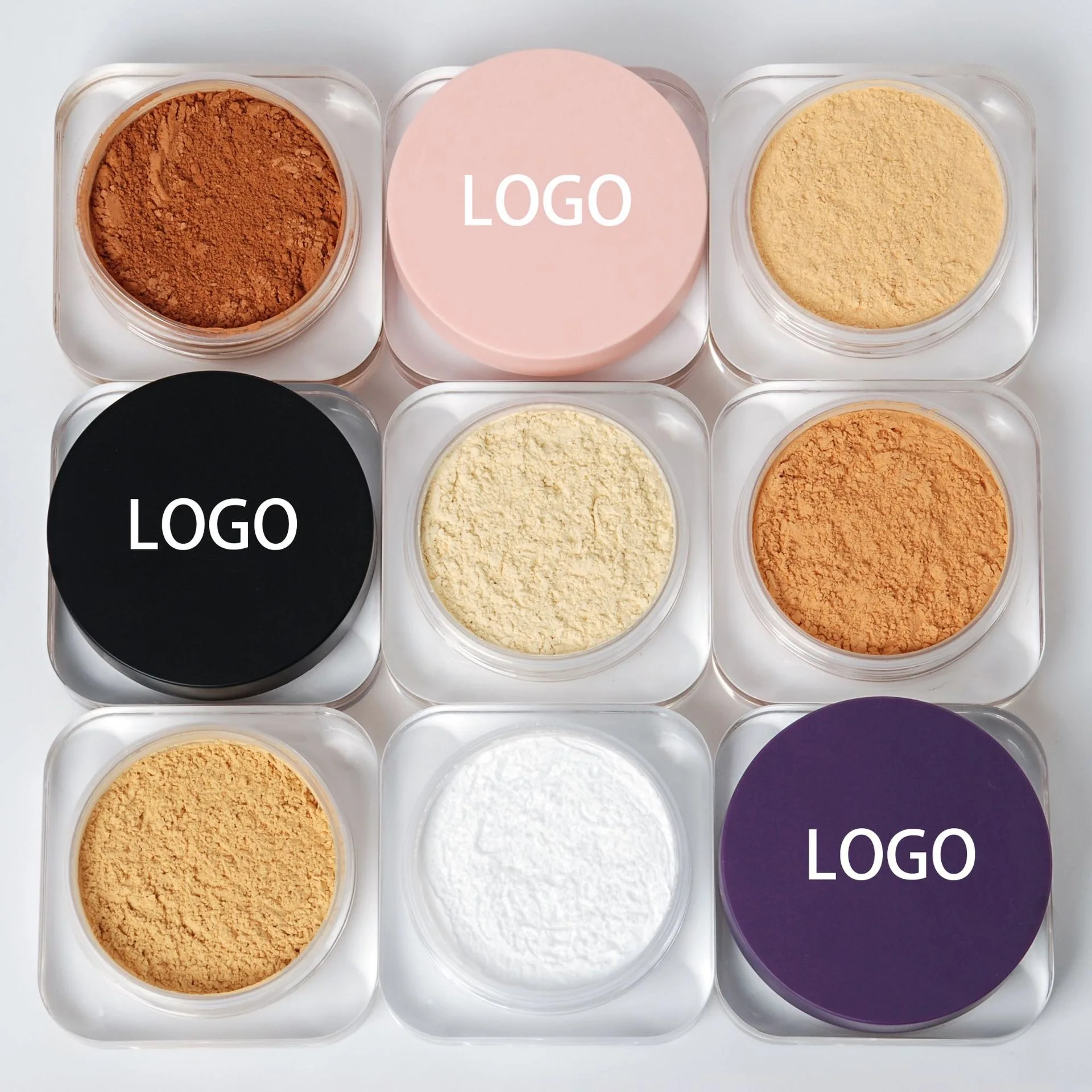 Pink Package 14 Colors Matte Loose Powder for Makeup Private Label Setting Powder Waterproof