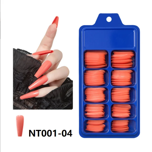 

China Wholesale Amazon Best Seller Full Cover Long Coffin Nails Ballerina Nail Tip Box 100 Fake Nails For Ladies