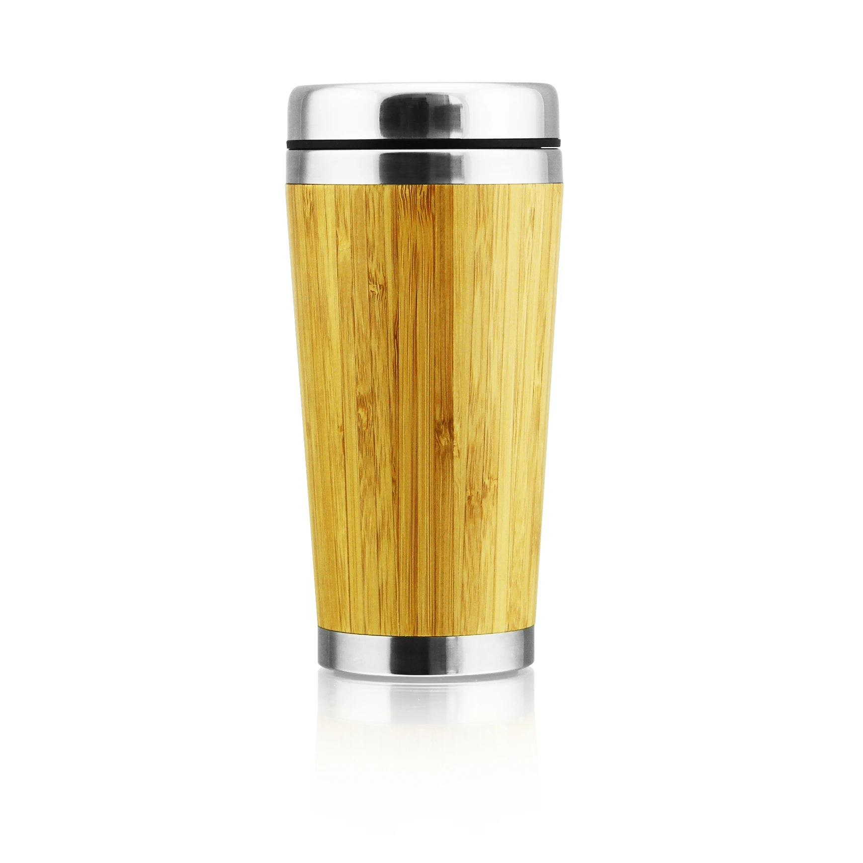 

Wholesale price 304 stainless steel bottle with bamboo shell insulated mug
