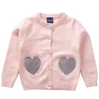 

Girls Cardigan Christmas Sweater 2019 Autumn New Baby Sweater Sequins Love Kids Wool Sweater Knitting Newborn Knit Cardigans