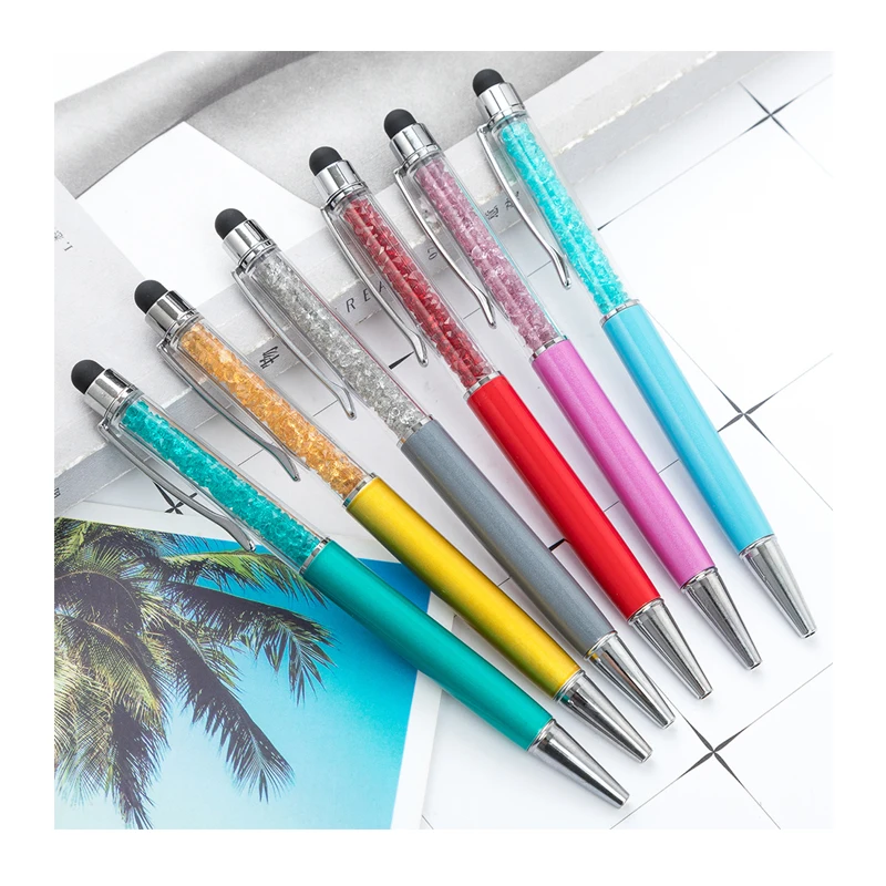 

Crystal ball point pen handwriting Touch capacitive screen stylus pen